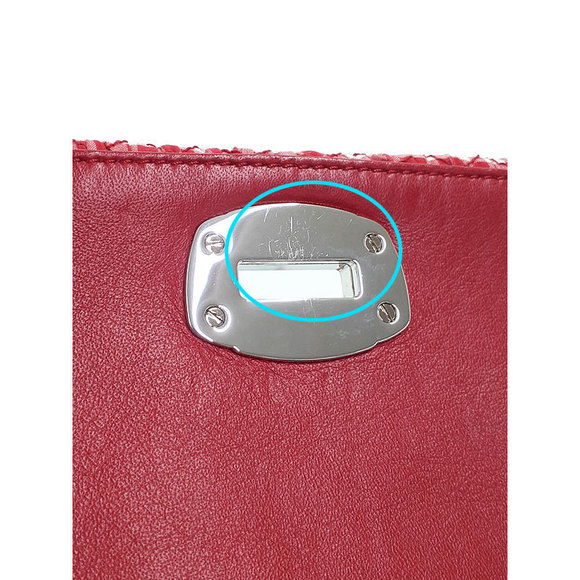 Miu Miu Matelasse Crystal Bijou 2way Bag Rosso - Picture 4 of 9